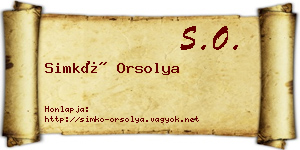 Simkó Orsolya névjegykártya